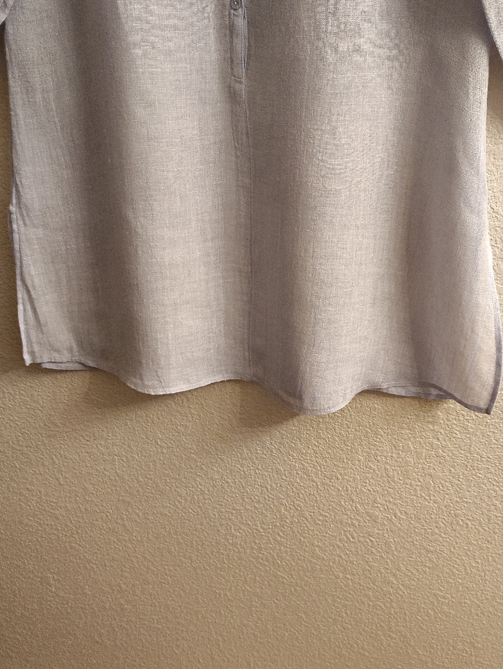 EILEEN FISHER Women's Sz XS Light Blue Round Neck 3/4 Sleeves Buttons B26 X P - Picture 6 of 11